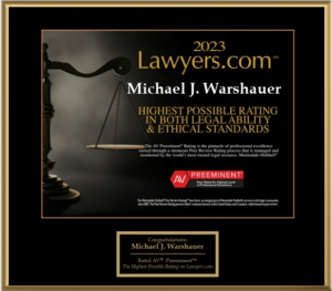 2023 AV Preeminent Rating for Michael Warshauer for his legal ability and ethical standards. 